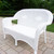 53.5" Bright White Stylish Outdoor Patio Resin Wicker Love Seat