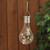 Set of 2 Clear Glass Solar Powered Clip-On LED Edison Bulbs with Metallic Silver Base 8.5"
