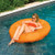 Inflatable Orange SunSoft Island Circular Swimming Pool Float, 55-Inch