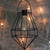 8.75" Black Geometric Diamond Solar Powered LED Outdoor Patio Metal Lantern