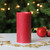 6" Red Battery Operated Flameless LED Lighted Wax Christmas Pillar Candle