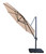 11' Beige Patio Cantilever Umbrella with 360 Degree Revert and Crank System