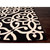 2' x 3.6' Black and Ivory Scrolled Design Outdoor Area Throw Rug
