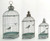 Set of 3 Teal Antique-Style Oblong Birdcage Candle Holder Lanterns 24.5"