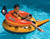 Water Sports Orange and Yellow Inflatable Jolly Roger Water Blaster Swimming Pool Ride-On Float, 45-Inch