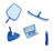 5-Piece Swimming Pool Cleaning Set with Skimmer and Test Kit