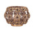 27.75" Distressed Gold 3 Dimensional Flower Globe Pillar Candle Lantern