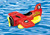Inflatable Red Water Sports Ride-On Seaplane Swimming Pool Float Toy, 42-Inch