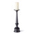 23" Jet Black Gothic Style Decorative Table Top Pillar Candle Holder