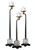 Set of 3 Oil Rubbed Bronze Contoured Pillar Candle Holders with Crystal and Brass Accents