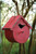 Antique Finish Red Harvest Moon Wooden Round Bird House 9.5" x 6" x 10"