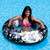 Inflatable Black and White Reprocessed Vinyl Swimming Pool Inner Tube, 48-Inch