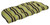 44" Green and Brown Striped Outdoor Patio Furniture Wicker Loveseat Cushion