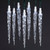 10 White and Clear LED Long Icicle Christmas Lights - 8 ft Green Wire