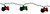 Set of 10 Red and Green Farm Tractor Novelty Christmas Lights - Green Wire