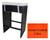 7-Piece Black Resin Wicker Outdoor Furniture Bar Dining Set - Orange Cushions