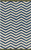 3' x 5' Simply Chevron Cobalt Blue and Beige Hand Hooked Outdoor Safe Area Throw Rug