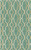 8' x 10' Interlaced Links Green and Ivory Hand Hooked Outdoor Safe Area Throw Rug