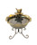 17" Solar Powered Bronze Tone Bird Floral Outdoor Garden Water Fountain