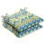 Set of 2 Chevron Surtido Lime Green & Turquoise Blue Outdoor Patio Wrought Iron Chair Cushions 19"