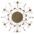 42" Antique Sun Fleur De Lis Leaf Wall Art Sculpture