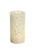 Pack of 6 Ivory White Battery-Operated LED Flameless Carved Scroll Pillar Candles 6"
