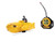 9.25" Yellow Water Sports Remote Control Submarine Swimming Pool Toy