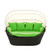 68" Black and Lime Green Wicker Outdoor Patio Canopy Cabana Daybed with Cushions