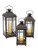 Set of 3 Farm Fresh Black Decorative Metal Pillar Candle Lanterns