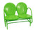 41" Lime Green Outdoor Retro Metal Tulip Double Glider Patio Chair