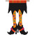 Whimsical Halloween Witch Legs Black and Orange Outdoor Flag 43" x 29"