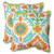 Set of 2 Sky Blue, Orange and Green Dream Garden Outdoor Corded Square Decorative Throw Pillows 18.5"