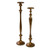 Set of 2 Dramatic Pedastal Gold Floor Pillar Candleholders