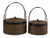 Set of 2 Polynesian Weave Bamboo Storage Baskets