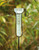 36" Black and Translucent Green Outdoor Garden Metal Stake with Rain Gauge