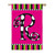 Twirly Curly Pink Polka Dots and Stripes Monogrammed "R" Outdoor Flag 43" x 28"