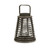 14.5" Rustic Tapered Rattan and Glass Hurricane Lantern Pillar Candle Holder