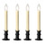 Set of 4 Ivory and Black Battery Operated LED Candle Lamps 13"