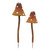 Mushroom Outdoor Lawn Stakes - 32" - Brown and Orange - Set of 2