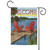 Blue and Red Rustic Cabin Living Outdoor Garden Flag 18" x 12.5"