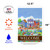 Blue and Red Main Street Americana "Welcome" Outdoor Rectangular Mini Garden Flag 18" x 12.5"