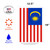 Red and White Malaysia Outdoor Garden Flag 18" x 12.5"