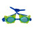 Flutter with Fun: 5.75" Green and Blue Butterfly Shaped Glam Goggles for Kids