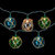 10-Count Multi-Color Natural Jute Wrapped Ball Patio Light Set, 6ft Green Wire