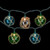Natural Jute Wrapped Ball Patio Light Set - Blue and Green - 6' Green Wire - 10ct
