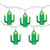 10-Count Green Cactus Patio Light Set, 6ft White Wire