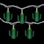 Green Cactus Patio Light Set - 6' White Wire - 10ct