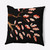 18" x 18" Black and Orange Wild Oak Branch Outdoor Throw Pillow