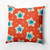 16" x 16" Orange and Blue Square Hibiscus Bloom Outdoor Throw Pillow