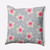18" x 18" Gray and Pink Square Hibiscus Bloom Outdoor Throw Pillow